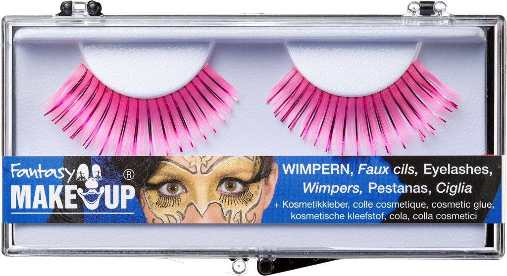 Wimpern - zum Ankleben - inkl. Kleber - pink