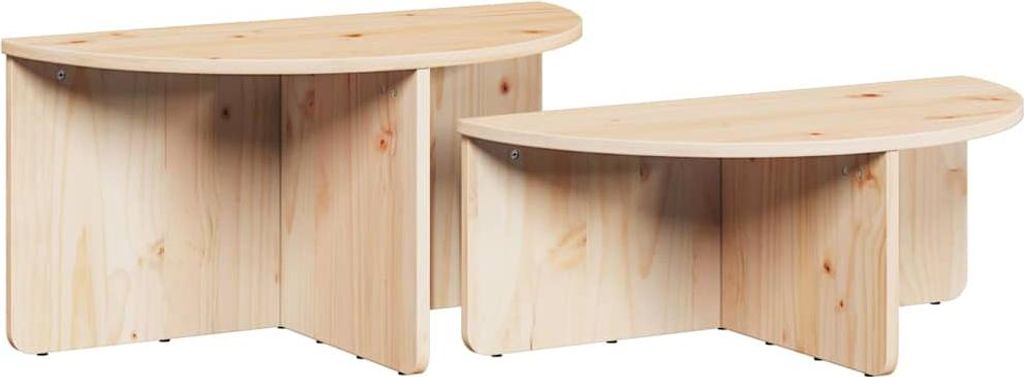 Couchtisch 2 pcs Natur 79 x 39,5 x 40 cm Massivholz Kiefer