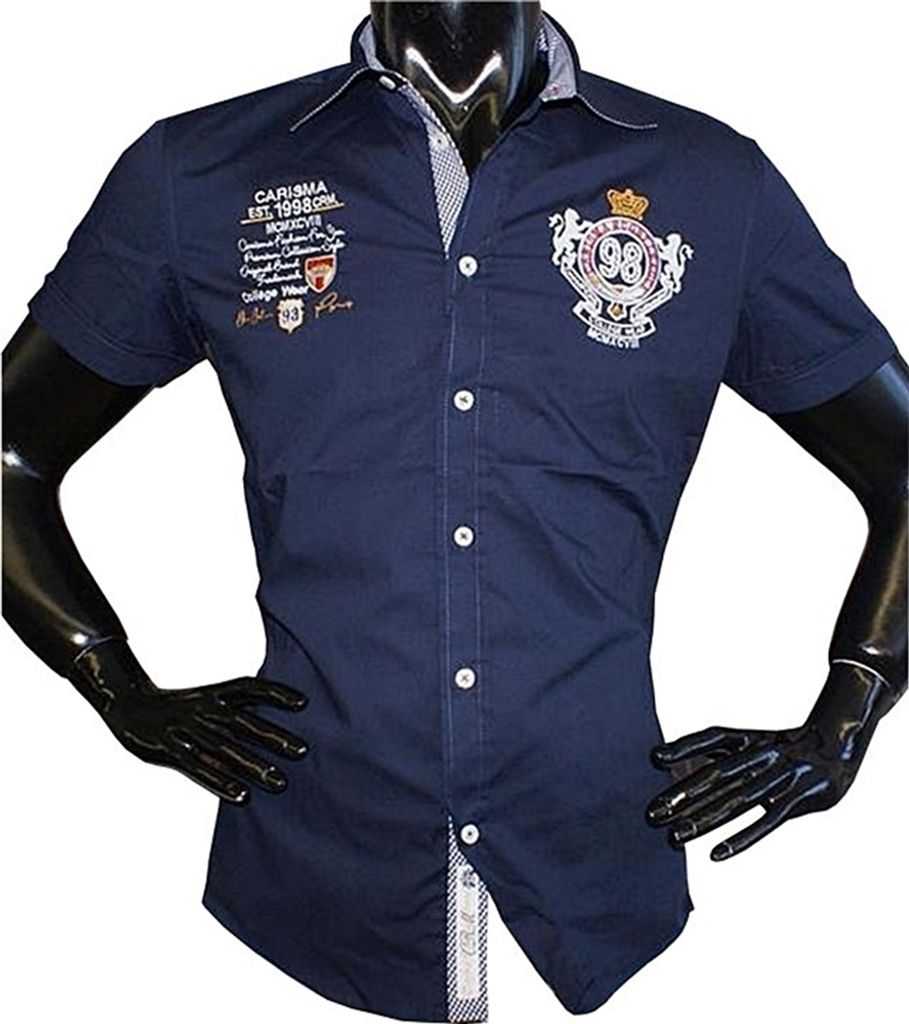 Brandneu Designer Kurzarm Hemd CARISMA uni CRM9009 Navy M