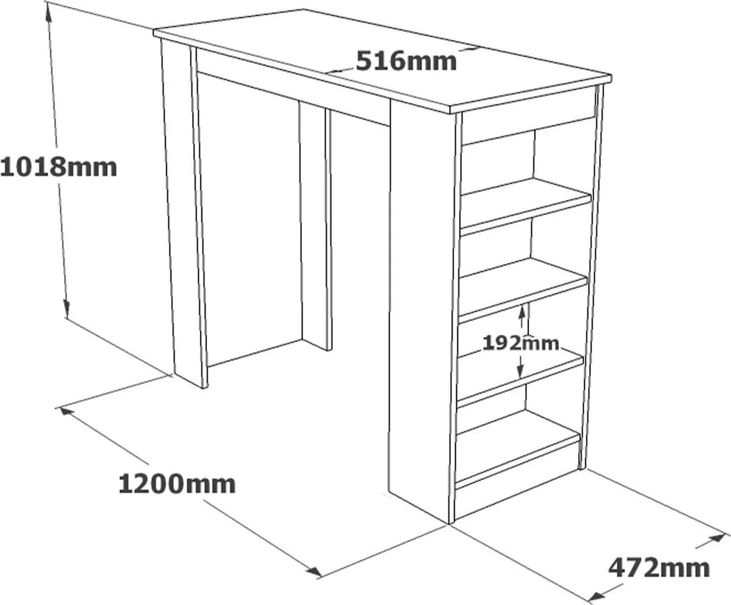 Table haute gain de place blanche meuble idéal pour petits espaces - 6