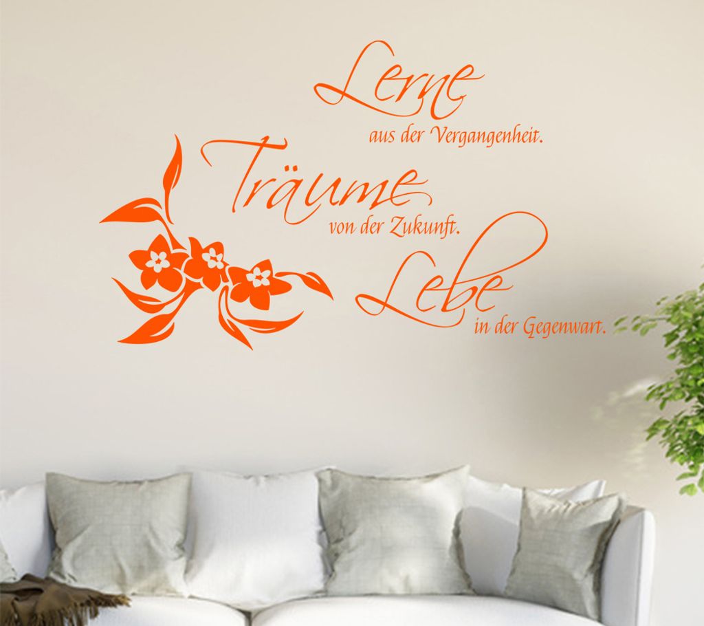 Lerne aus der Vergangenheit... Wandtattoo in 6 Größen - Wandaufkleber Wall Sticker - Dekoration, Küche, Wohnzimmer, Schlafzimmer, Badezimmer