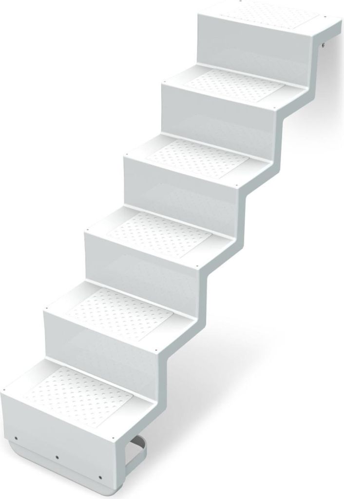 Treppe Eleganz 80 kurz | 6-stufig | Wandbefestigung kurze Ausführung | Weiß
