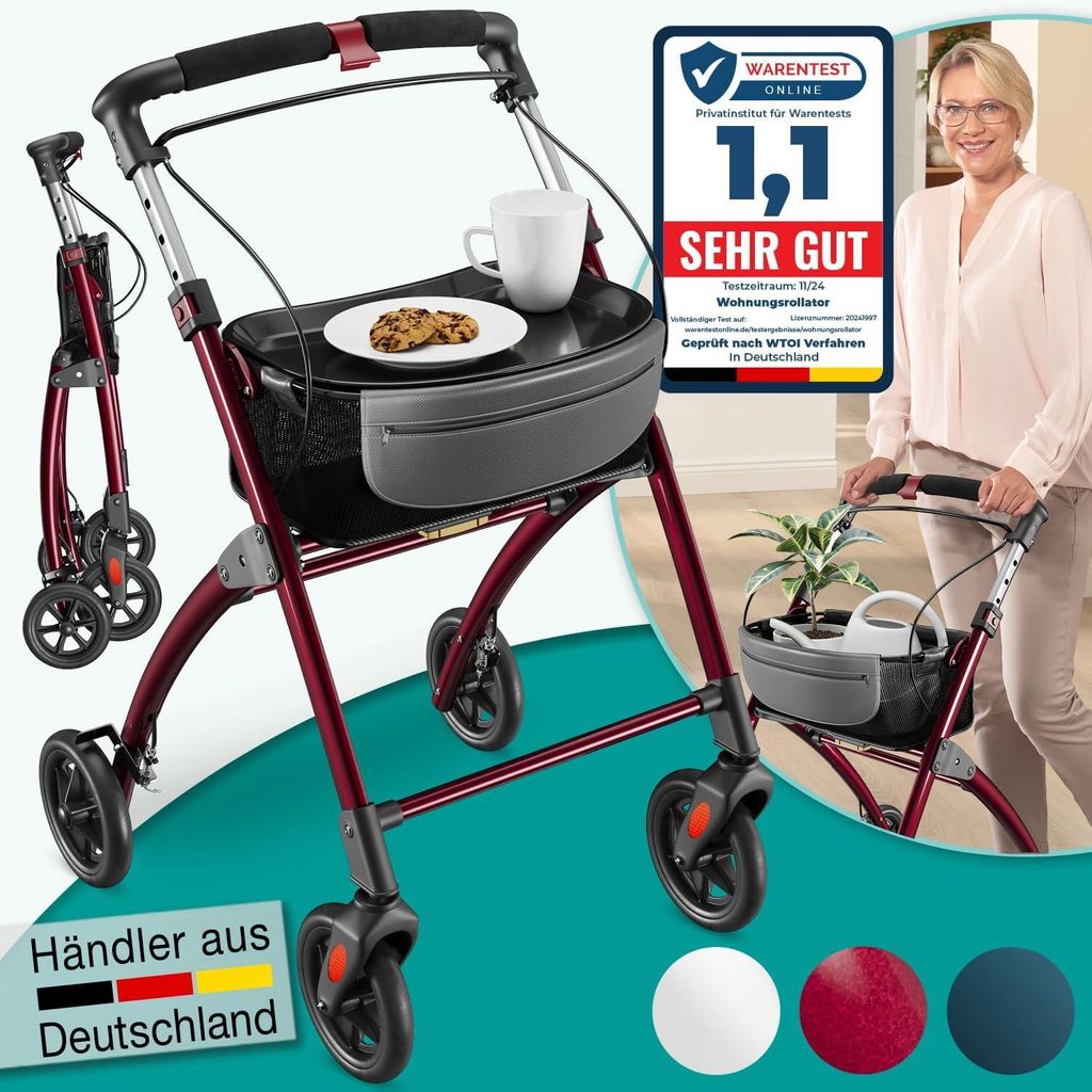 ELONEO Wohnungsrollator 54cm breit, faltbar und leicht, Produktbild 