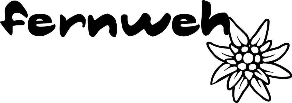FERNWEH - Edelweiß - Alpen - Berge- Autoaufkleber - Sehnsucht - Kfz-Aufkleber