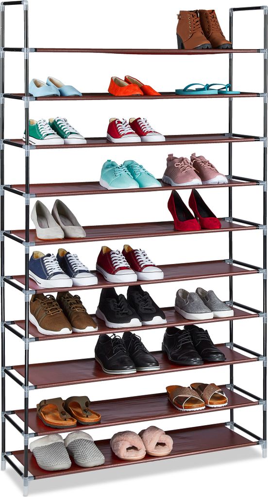 Relaxdays Schuhregal Stoff, HBT: 175,5x100x29 cm, für 50 Produktbild 