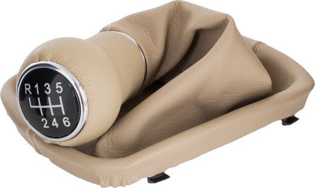 Schaltknauf + Schaltmanschette Beige 6-Gang für Audi A6 4B C5 ab 1997-2004
