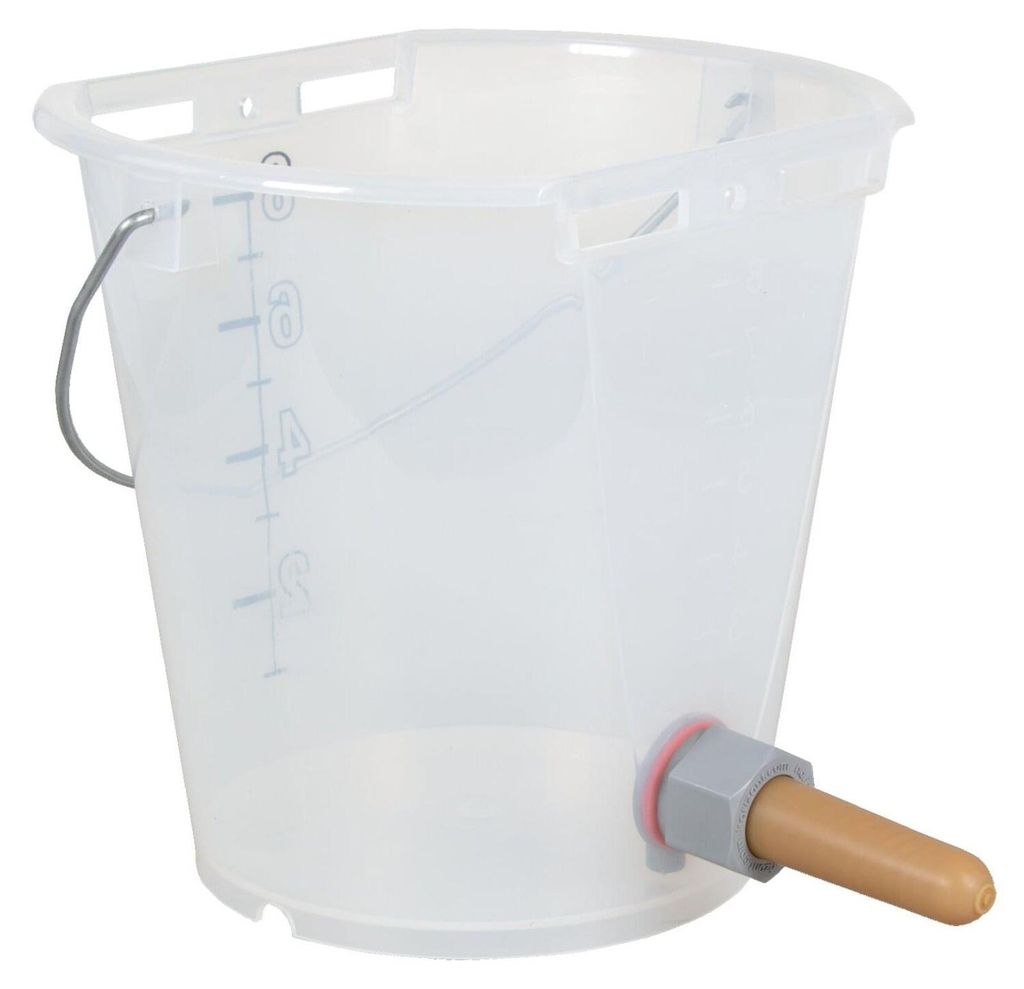 Téticlear Kunststoff-Kälbertränkeeimer (8 L) | transparent Robust, hygienisch, praxiserprobt