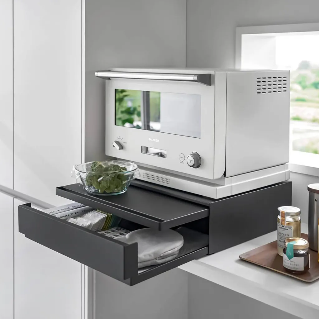 Yamazaki Tower Scaffale Cucina 45x13x37cm Metallo Nero con Cassetto