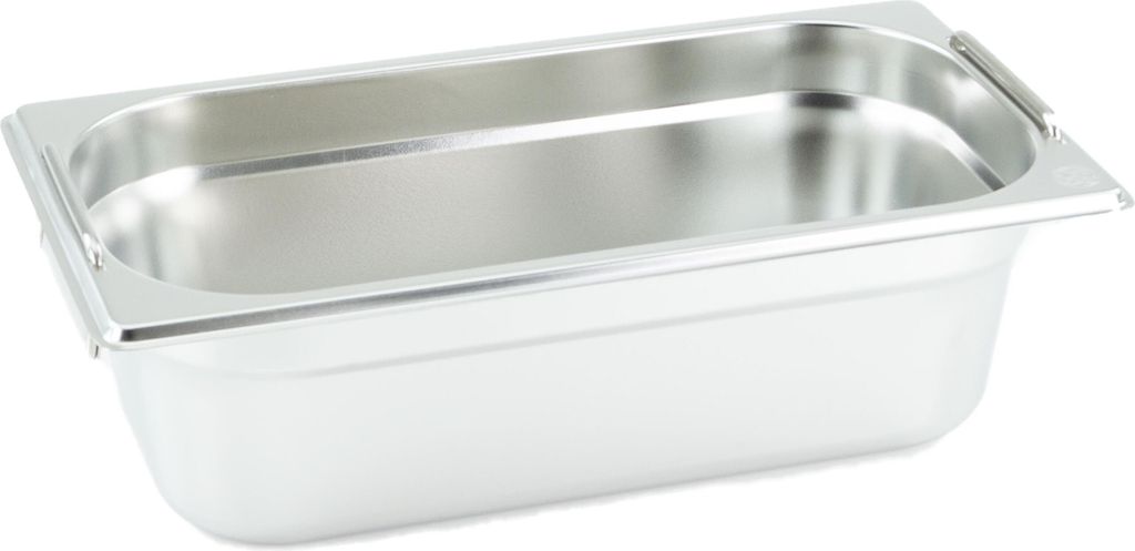 GN Behälter Gastronorm 1/3 100 mm mit Fallgriffe aus Edelstahl GVK ECO