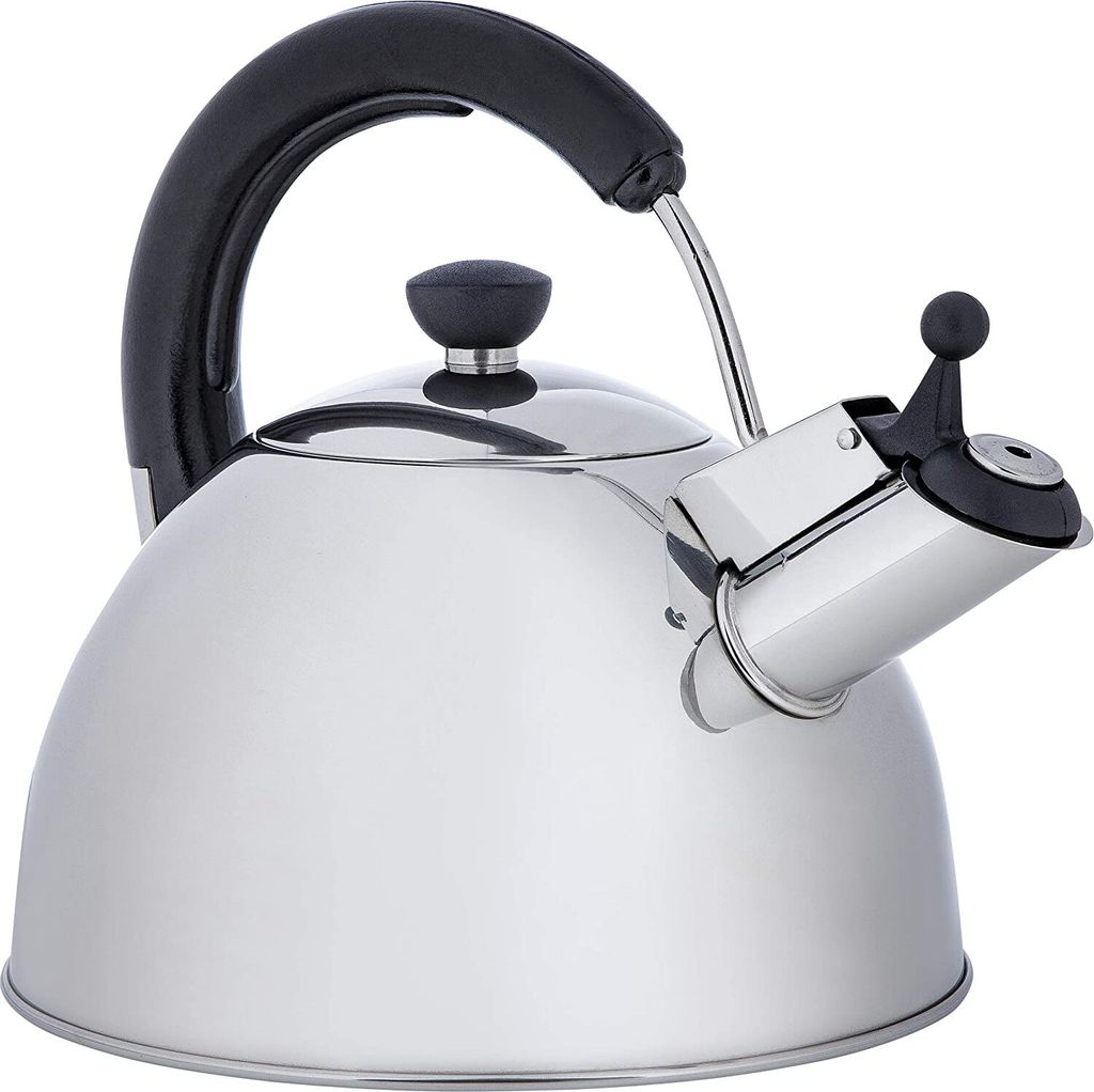 ONVAYA Wasserkessel aus Edelstahl | 2,5 L | Wasserkocher | Teekocher | Klassischer Flötenkessel mit Pfeifton | induktionsgeeignet