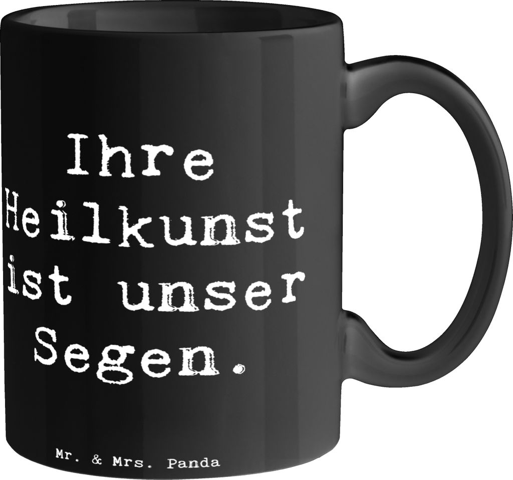 Mr. & Mrs. Panda Kaffeetasse Spruch Arzt Segen - Schwarz - Geschenk, Teetasse, Ärzte, Pott, Tasse, Respekt, Keramiktasse, Ärztin, Bedanken, Anerk...