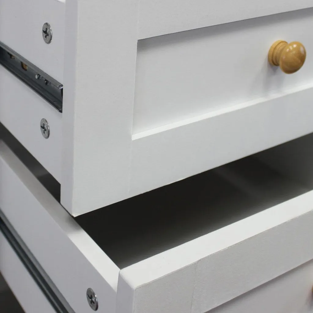 Buffet d'entrée en bois blanc compact à rangements multiples - 7