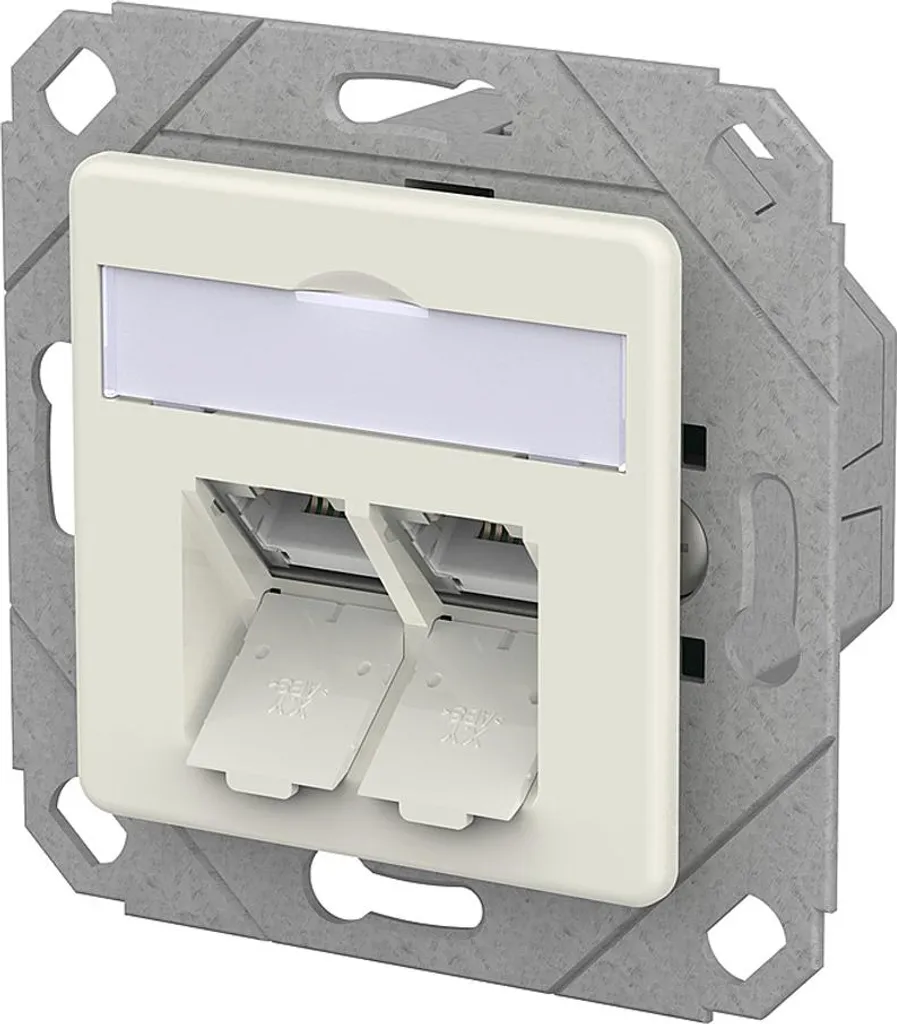 METZ CONNECT E-DAT C6A Presa IDC, 2 porte, montaggio a incasso, bianco puro