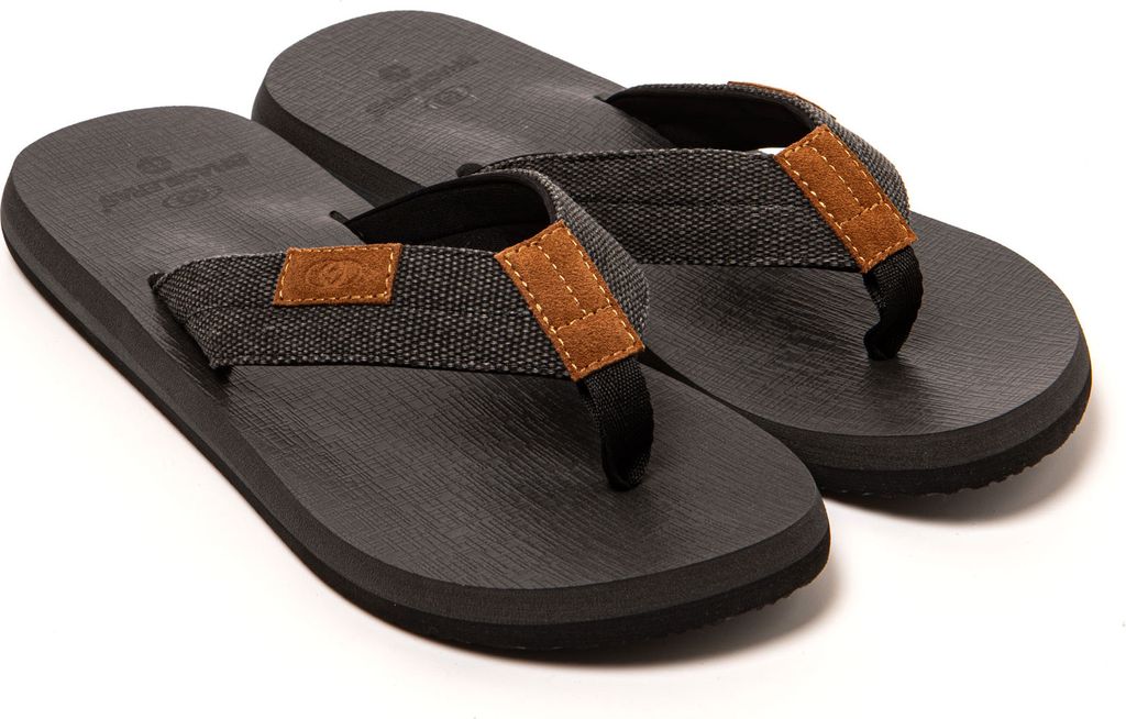 BRASILERAS Herren Zehensandalen mit rutschfester Sohle bequem schuhe für strand/schwimmbad/stadt schwarz 44 EU - UBSER