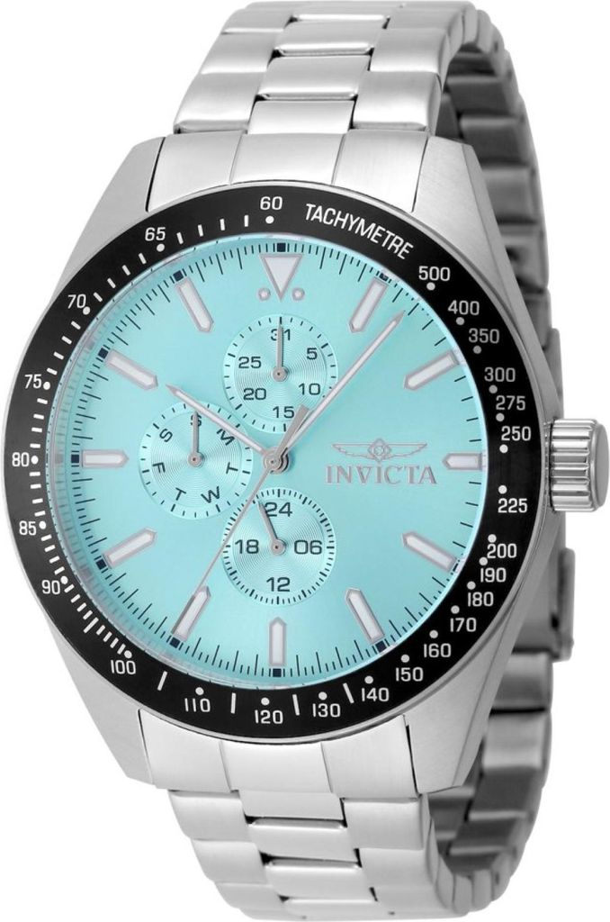 Invicta Aviator 48859 Herren uhr - Wasserdicht - Analog - Quarzuhrwerk - Edelstahl mit blauen zifferblat - 45mm