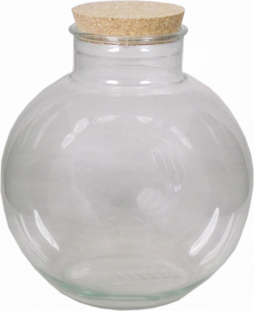 INNA-Glas Aufbewahrungsglas Winda mit Korken, klar, 30 cm, Ø 31 cm - Glasbehälter