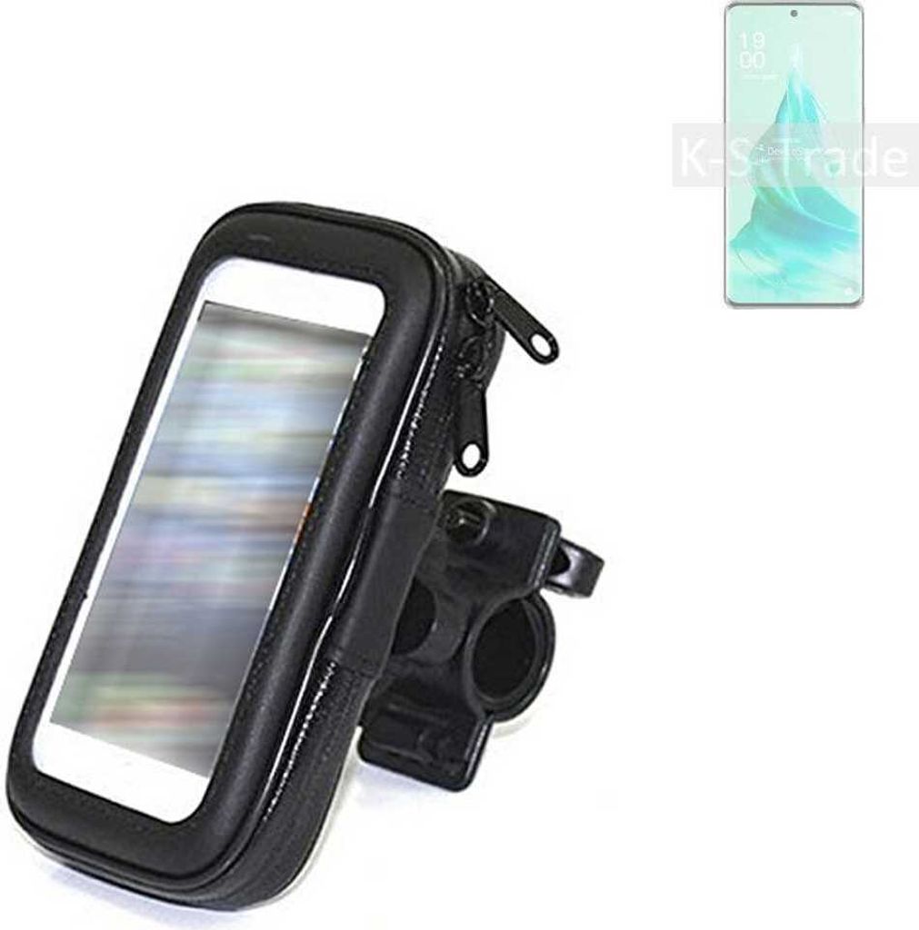 K-S-Trade Fahrrad-Halterung kompatibel mit Oppo Reno9 Pro+ Handy-Halterung Halter Lenkstange Fahrradhalterung Motorrad Bike Mount Wasserabweisend