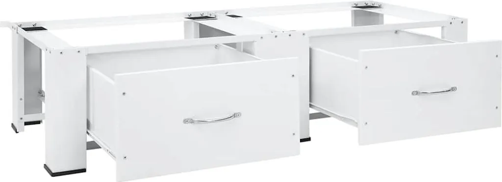 vidaXL Support double pour lave-linge et sèche-linge blanc - Acier