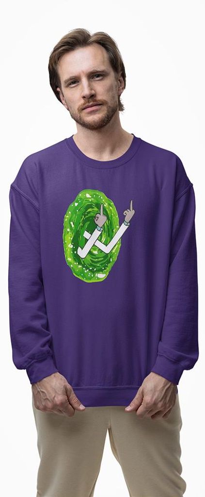 D&B Design Uni Pullover SWMO00051 Rick And Morty Lila-Größe L