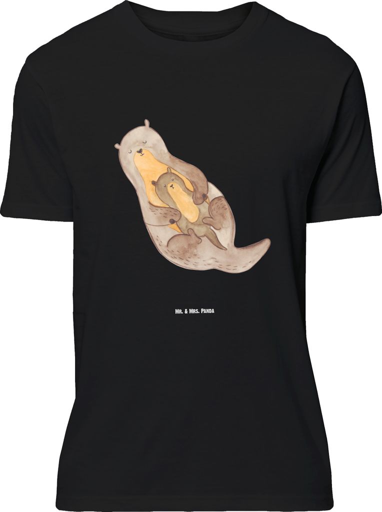 Mr. & Mrs. Panda Größe XL T-Shirt Otter Kind - Schwarz - Geschenk, Shirt, Mama, Mutter, mit Spruch, Tshirt, Geburt, Familie, Baby