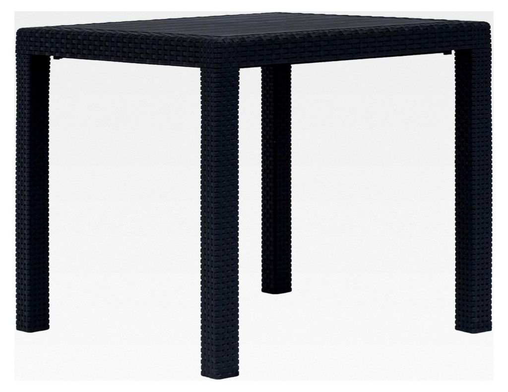 Gartentisch Anthrazit 79x79x72 cm Kunststoff Rattan-Optik