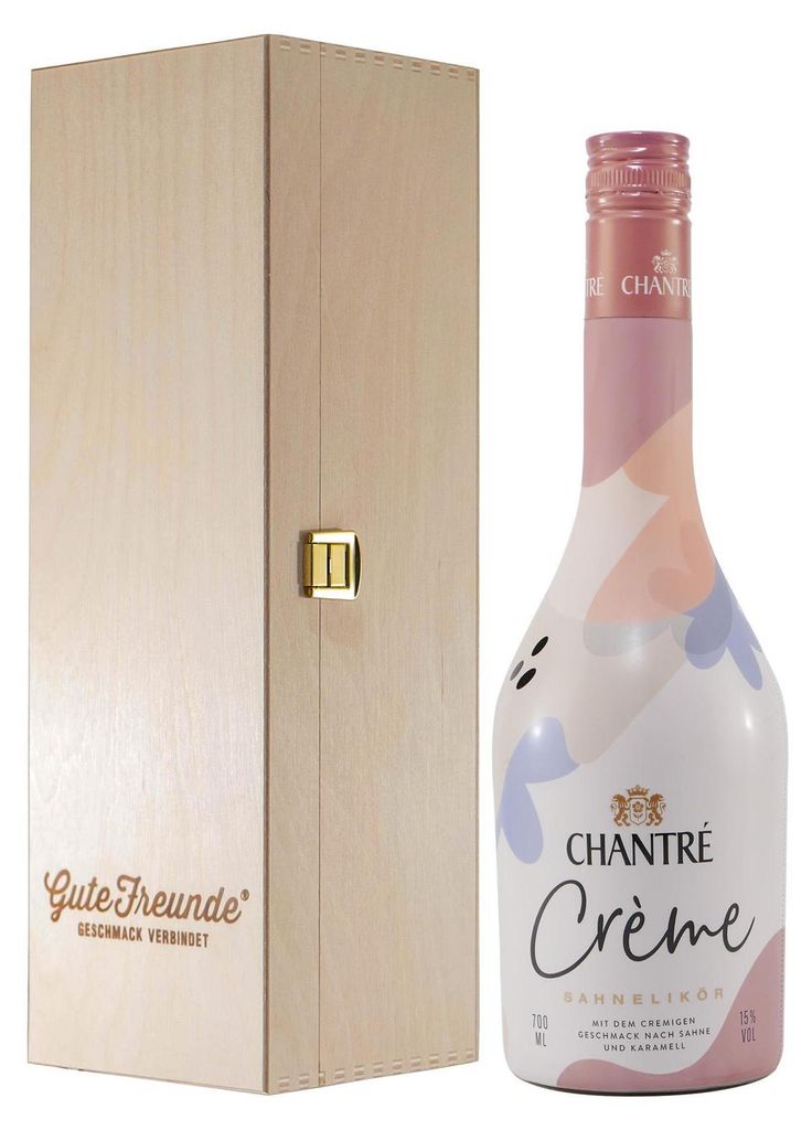 Chantré Créme Sahnelikör mit Geschenk-Holzkiste