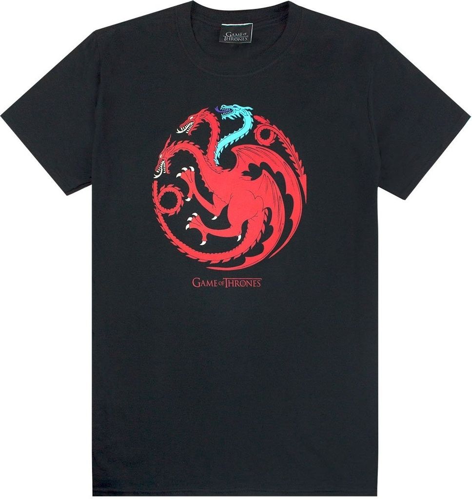 Game of Thrones - "Ice And Fire Dragons" T-Shirt für Herren NS5288 (M) (Schwarz)