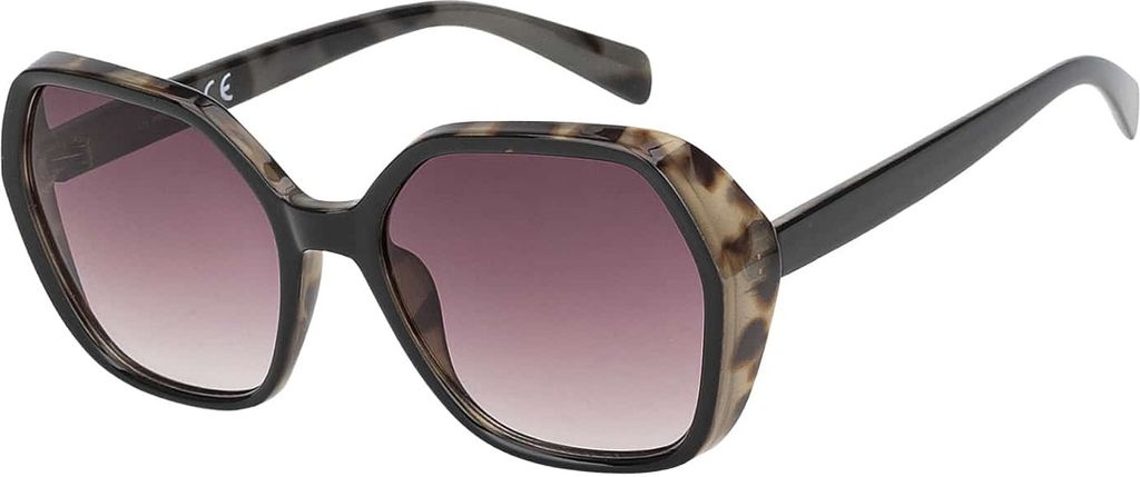 Damen Sonnenbrille Designer UVCE Protection Modern Urlaub Sommer Strand 30494 Schwarz-Grau