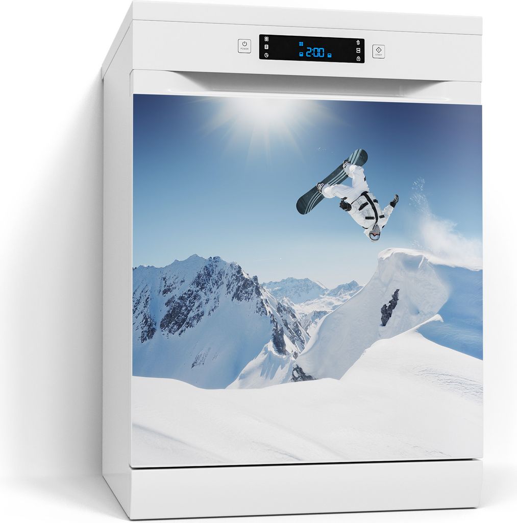 DEQORI Magnetmatte Spülmaschine beschreibbar 60x60 cm 'Adrenalin im Schnee' Magnetfolie
