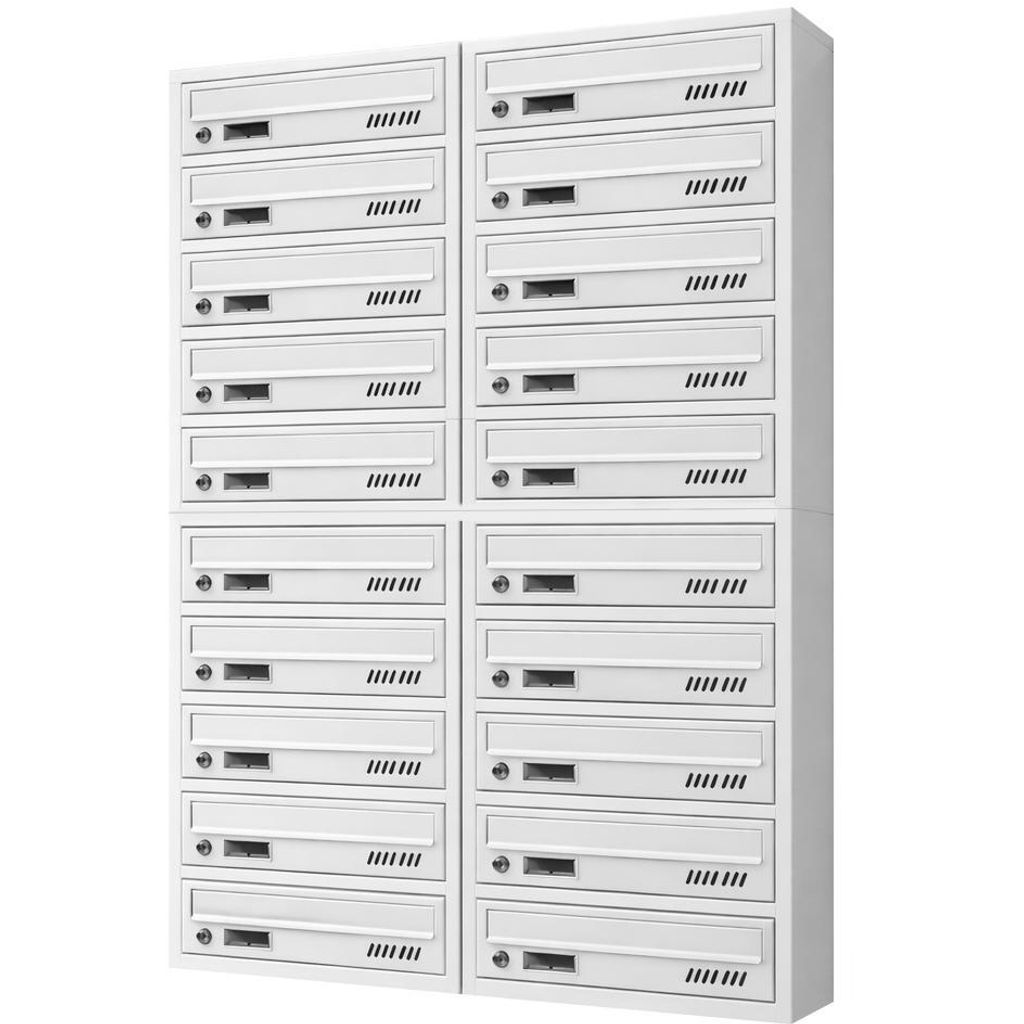 20-fach Briefkastenanlage Grau Ral 7035, 25 cm Tiefe, 20er Produktbild 