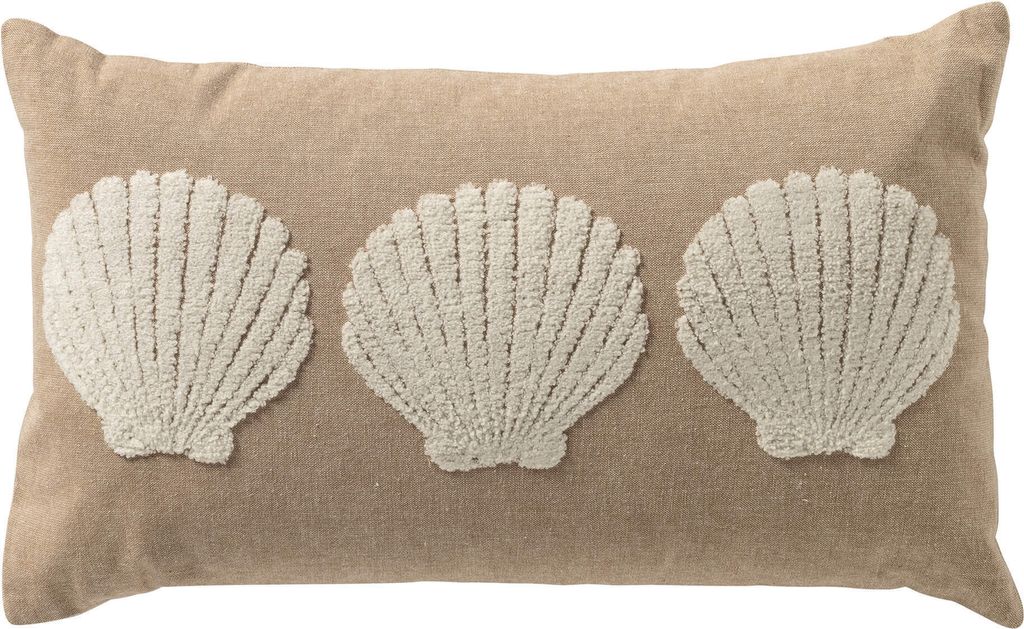 Dutch Decor Kissenbezug Merlijn 30x50 cm Beige Strand & Muscheln