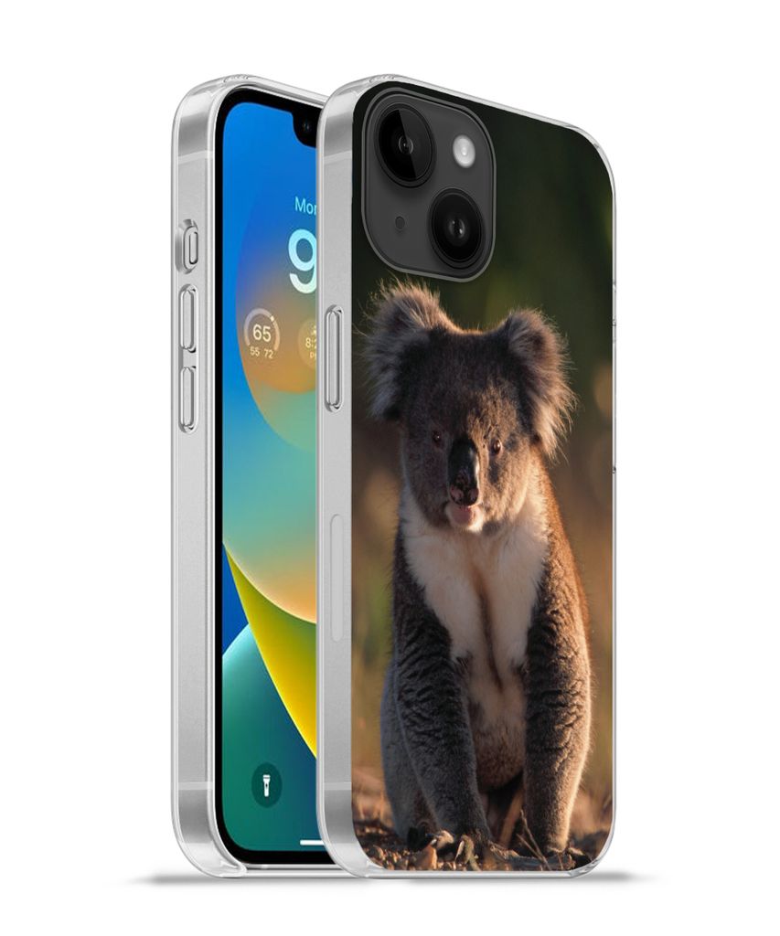 MuchoWow Handyhülle Schutzhülle Hülle für Apple iPhone 14 - Softcase Koala - Sonne - Tier - Kinder - Jungen - Mädchen Silikon Softcase Handy...