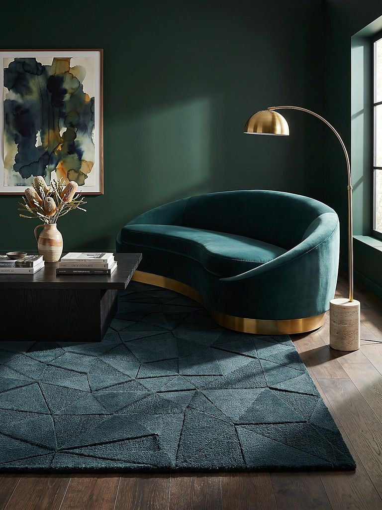 Wollteppich Geometrie-Relief · 100 % Wolle · handgetuftet