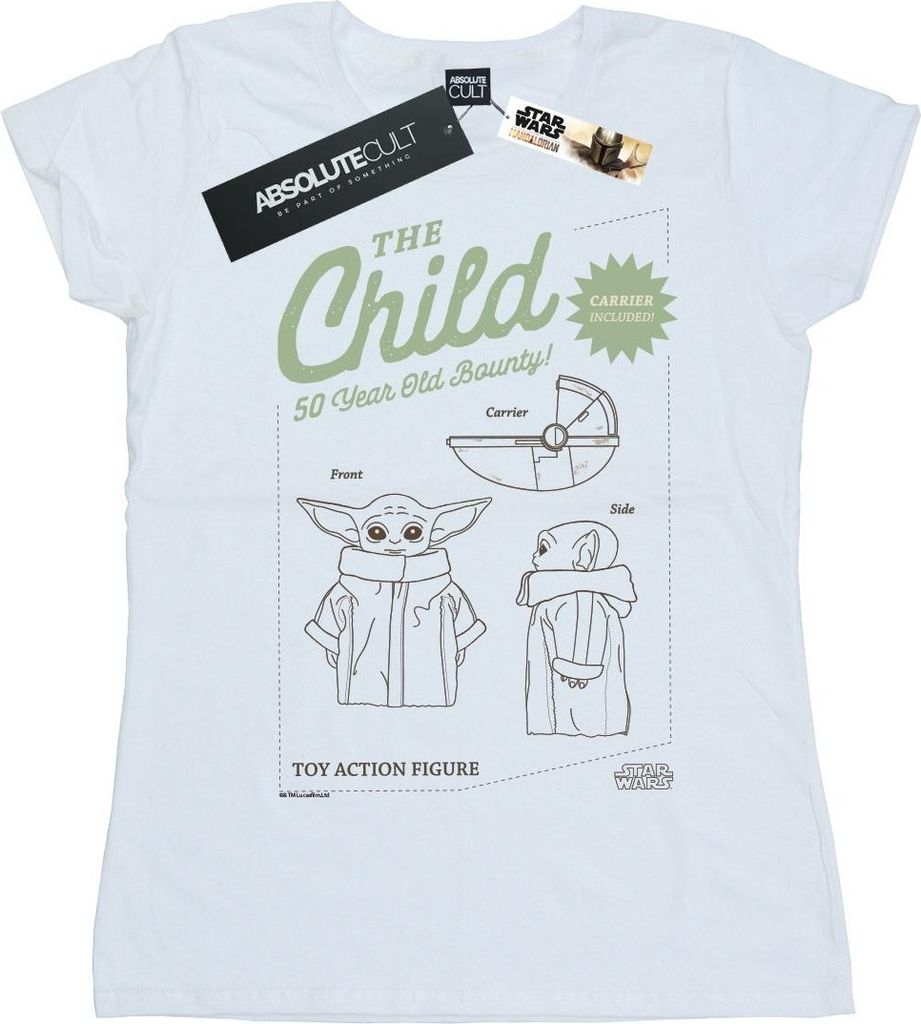 Star Wars - "The Mandalorian The Child Figure" T-Shirt für Damen BI50536 (L) (Weiß)