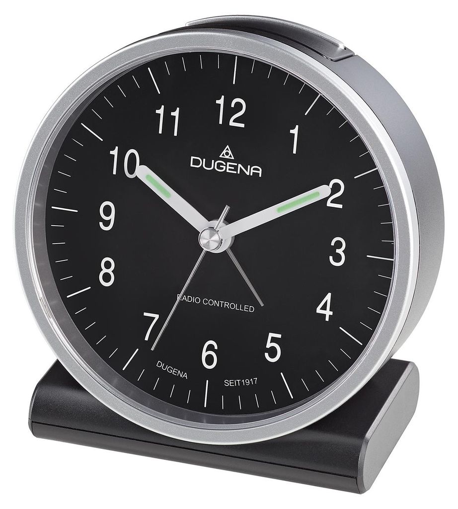 Dugena 4460944 Funk-Wecker Silber / Schwarz Produktbild 