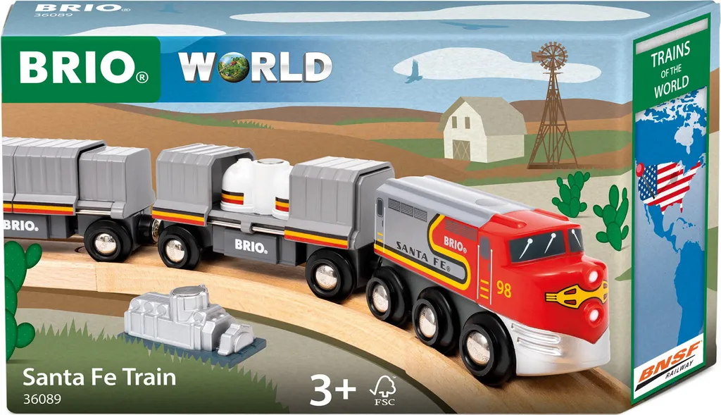 Train Brio Santa Fe - Locomotive Durable pour Remplacer les Trains Usés