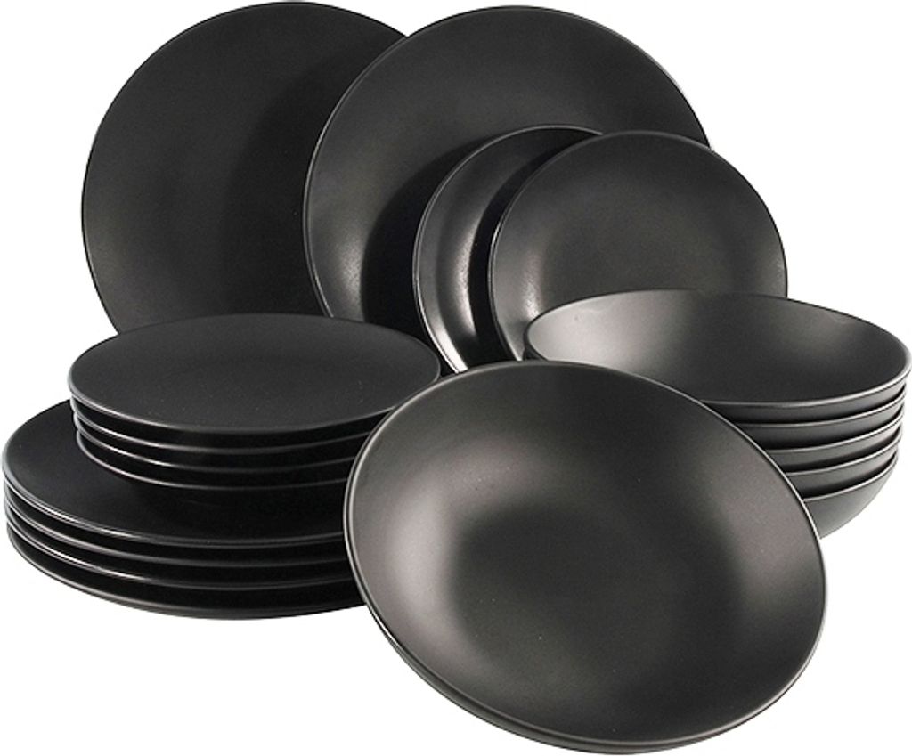 18tlg. Tellerset  / Dinnerset Black London Produktbild 