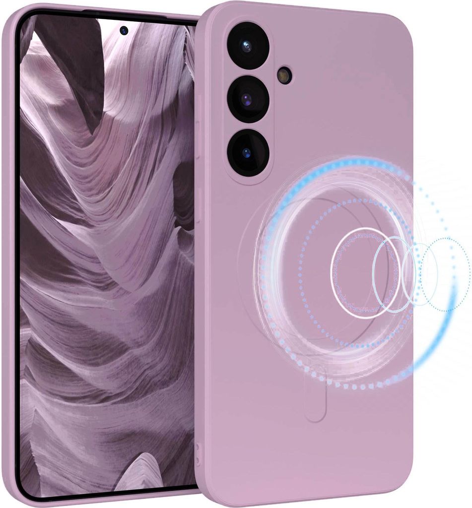 EAZY CASE - Silikonhülle magnetisch für Samsung Galaxy S25 Plus, Hülle Silikon, weich stoßfeste Magnet Handyhülle, Schutzhülle mit Kameraschu...