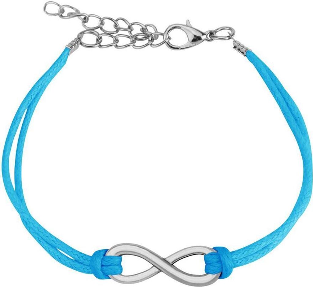 blaues Armband Unendlichkeit aus Leder Uni