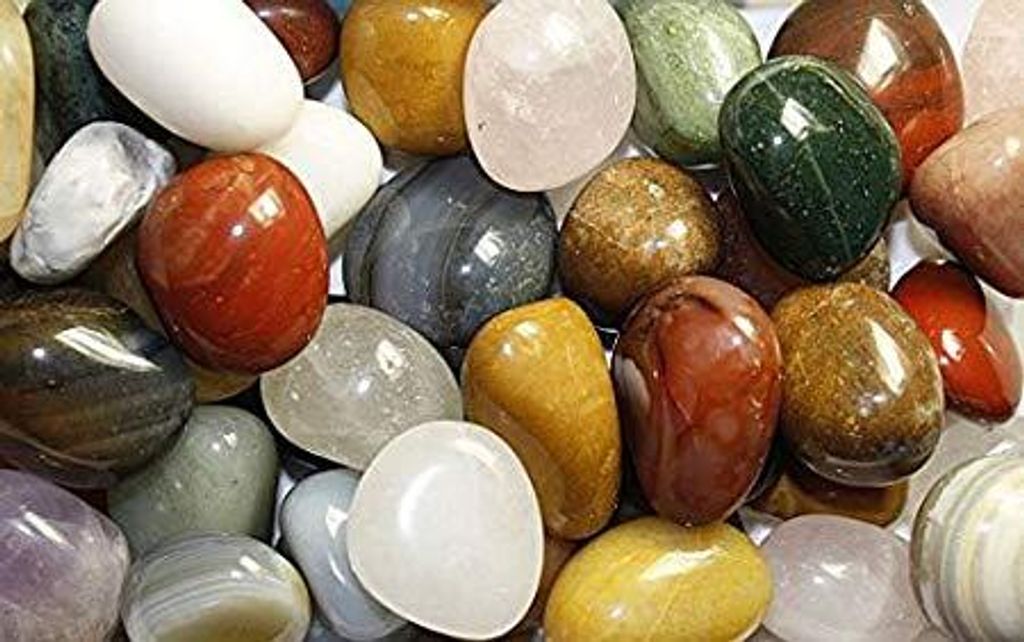 Edelsteine, polierte Trommelsteine, bunte Mischung, Größe Produktbild 