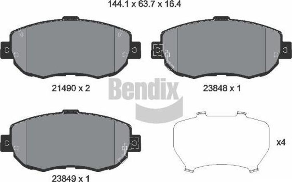 BENDIX Braking BPD1801 Bremsbelagsatz, Scheibenbremse OE 0446514081 kompatibel mit GS, IS, SC, Supra