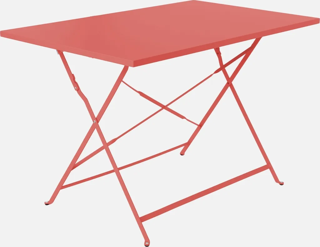 Offerta Tavolo Pieghevole Metallo 110cm Terracotta - Salvaspazio Esterno