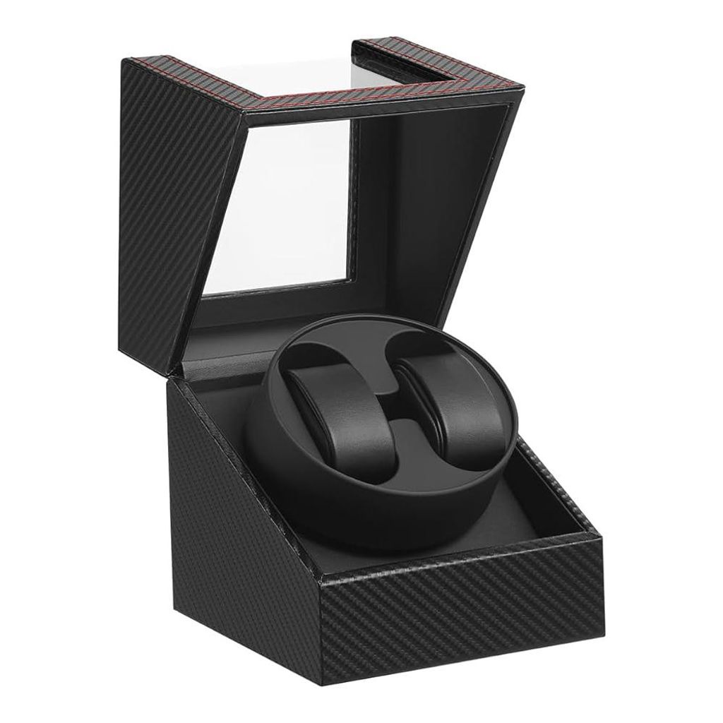 Uhrenbeweger 2 Uhren, Automatik Uhrenbeweger Box, Uhrenbeweger für Automatikuhren mit USB-Ladekabel, Watchwinder Uhrengehäuse mit leisem Motor