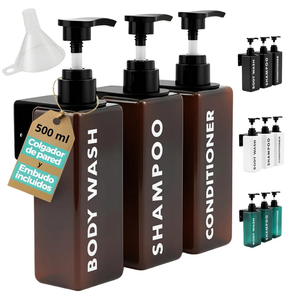 Kit distributeur shampoing et après-shampoing 500ml pour douche ordonnée