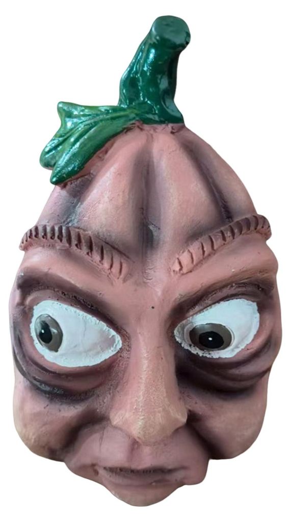Halloween-Kürbisfigur mit Gesichtsausdruck, Cartoon-Kürbiskopf, Harzfigur, Skulptur, Dekoration für drinnen und draußen, Garten oder Schreibtisch