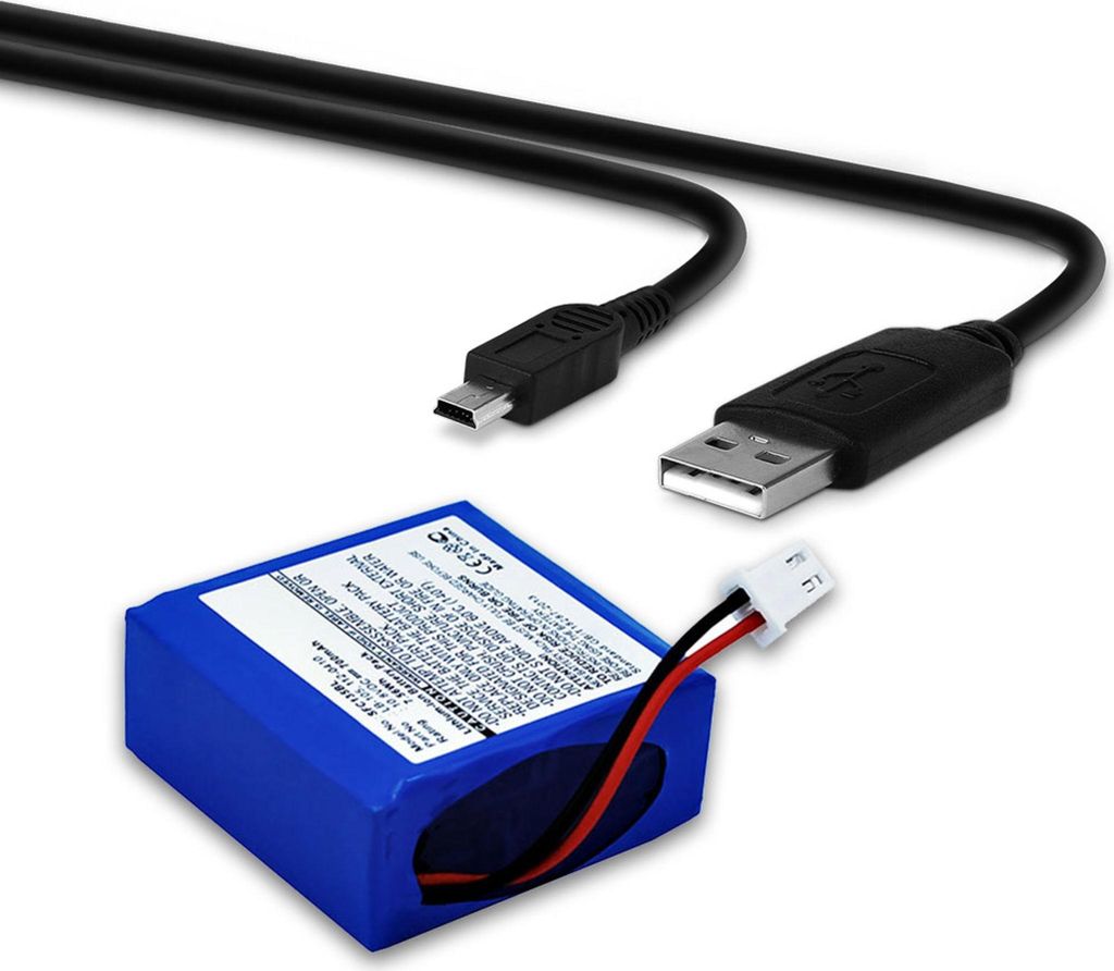 subtel 1x Akku für Zahlungsterminal / POS Kompatibel mit Safescan 155i, 135i, 145ix, 112-0410 - (700mAh, 10.8V) + USB Kabel