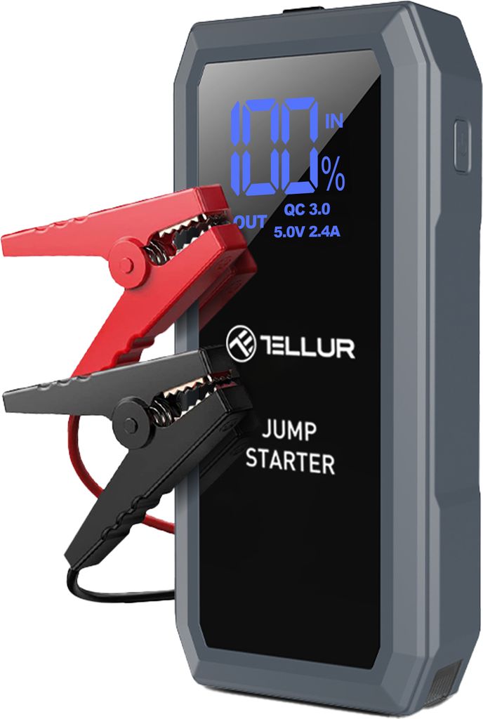 Tellur Tragbarer Auto-Starthilfe, 1500 A, Powerbank, 16800 mAh, LED-Licht