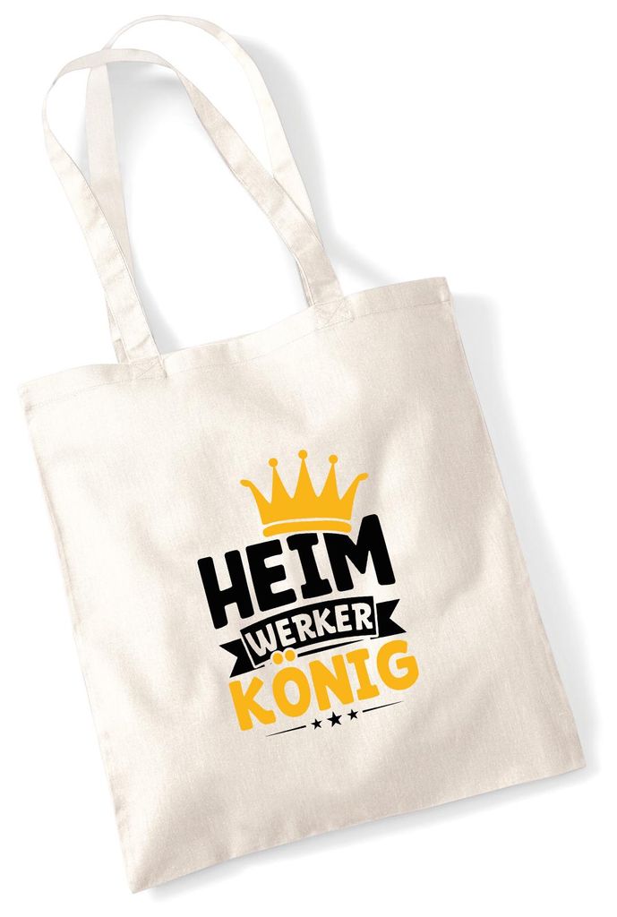 Huuraa Jutebeutel Heimwerker König 10 Liter Natural Baumwolle Tasche Geschenkidee