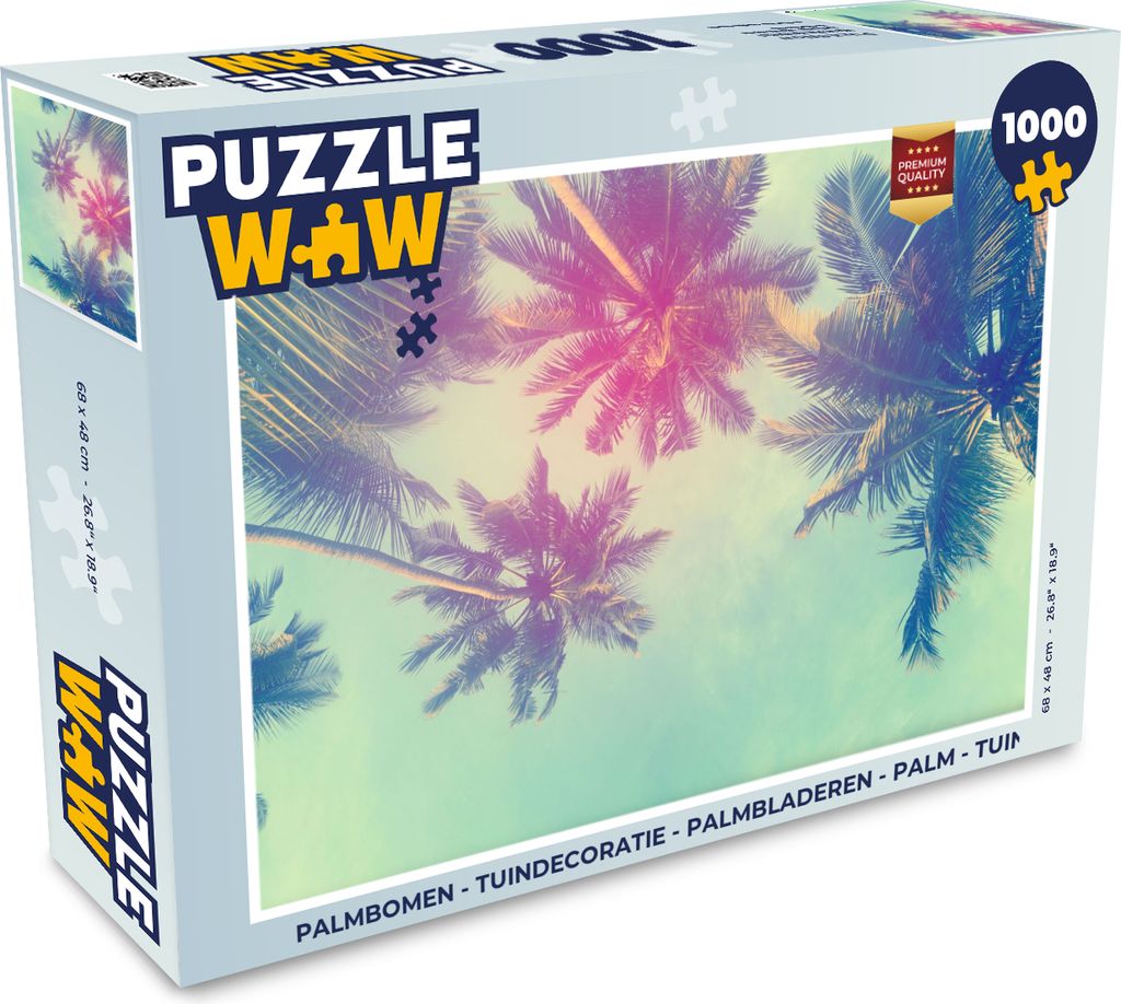 MuchoWow Puzzle 1000 Teile Palmen - Palmenblätter - Sommer - Tropisch - Erwachsene - Rätsel