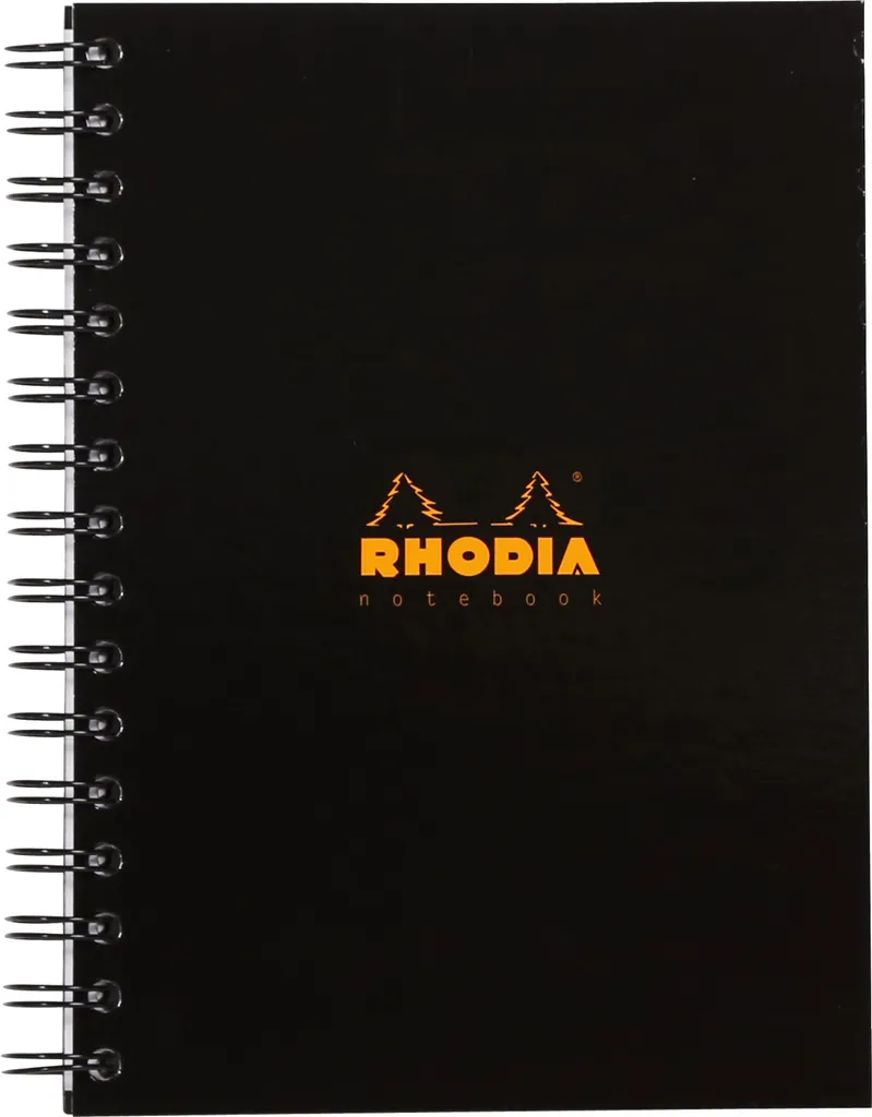 Rhodia 119233C Carnet A5 Noir avec Reliure Double Spirale Pack de 3